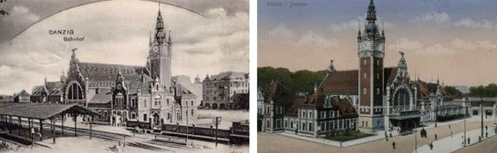 Na zdjęciach dworzec w roku 1904.