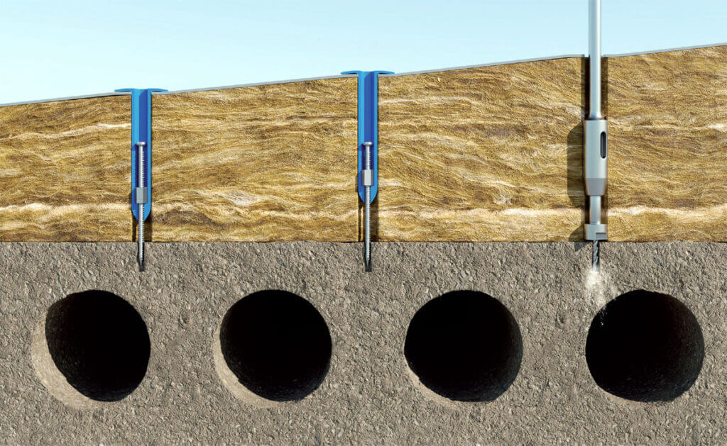 Unikalny system ASTL mocowania izolacji betonowych dachów płaskich